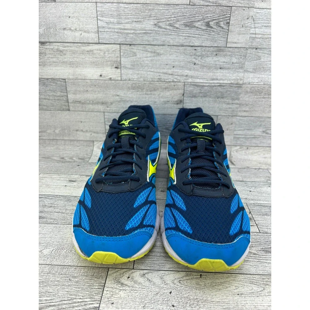 Mizuno Wave Hitogami 3 Womens Running Shoes Blue Neon Yellow J1GB168044 Size 9.5